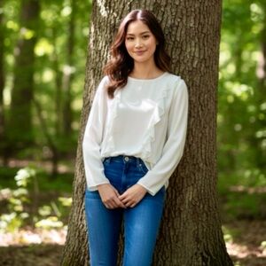 OLD NAVY Whip Cream Ruffle Top